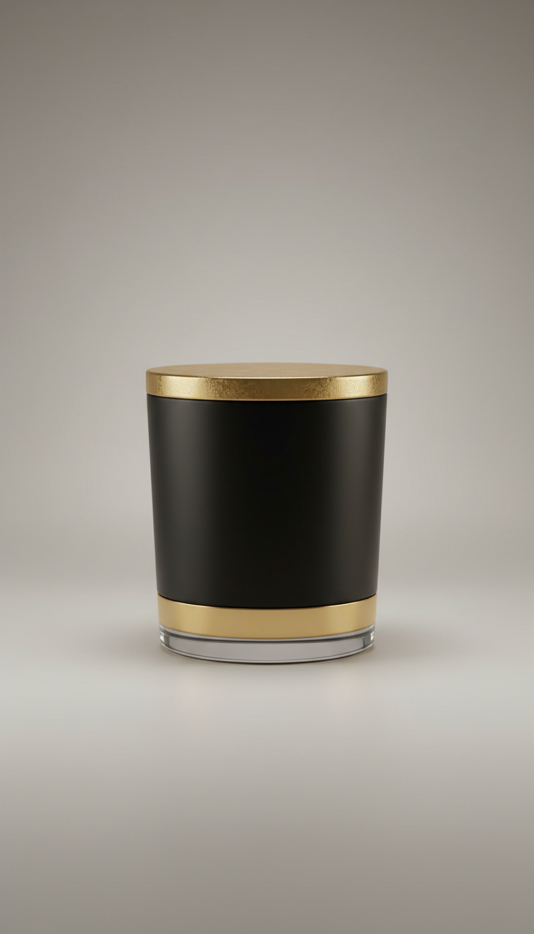 Soy Wax Candle Matte Black Glass