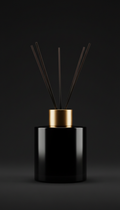 Black Reed Diffuser with Gold Collar