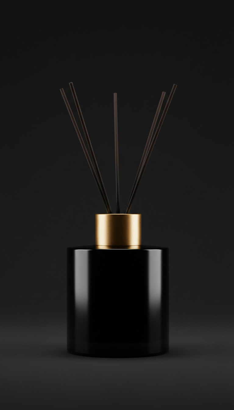 Black Reed Diffuser with Gold Collar