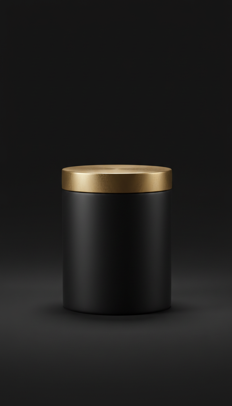 Matte Black Candle with Gold Accent Lid