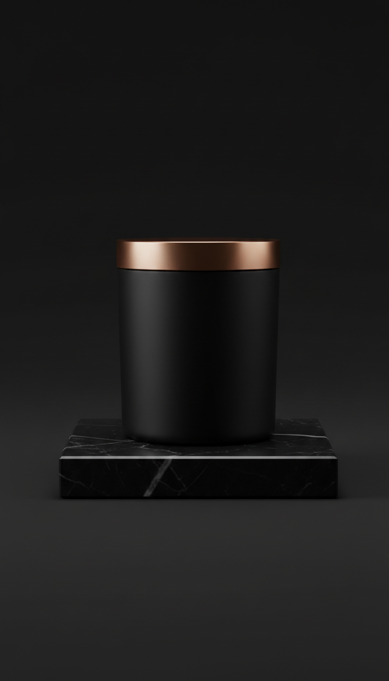 Matte Black Candle with Rose Gold Lid